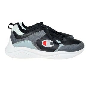 Champion Next CB Leather Sneakers Mens Sz 11.5 Grey White Black Suede Tennis